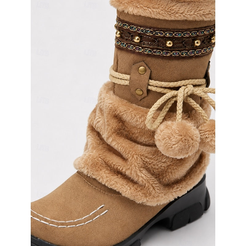 HILARY | FAUX FUR CUFF WINTER BOOTS