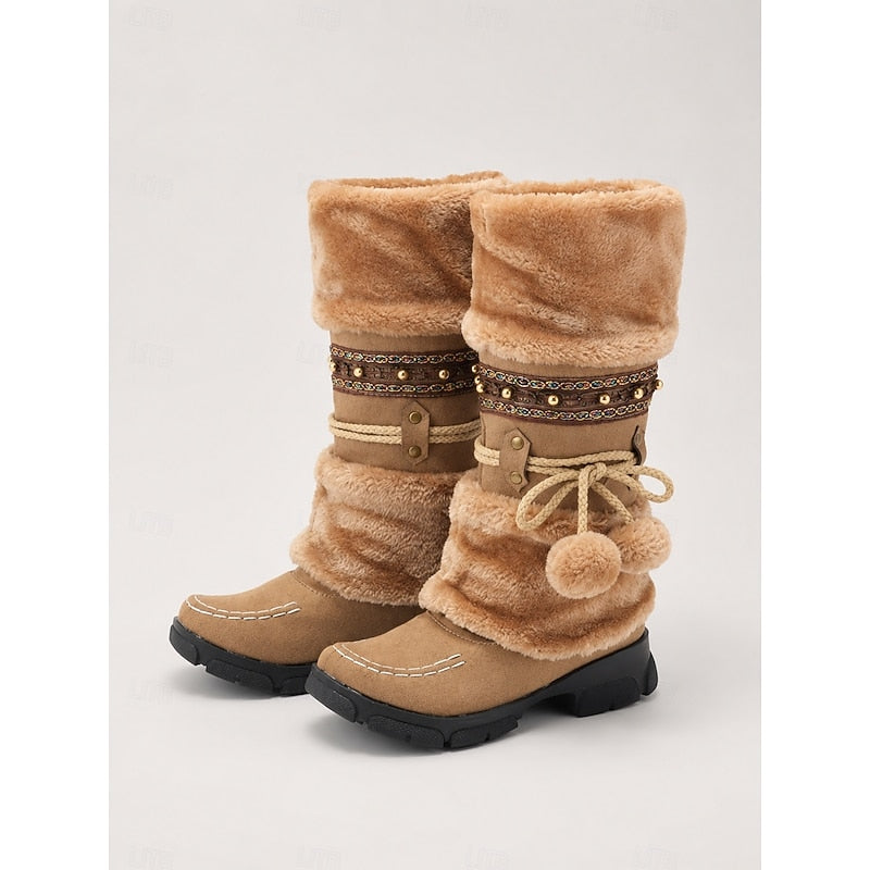 HILARY | FAUX FUR CUFF WINTER BOOTS