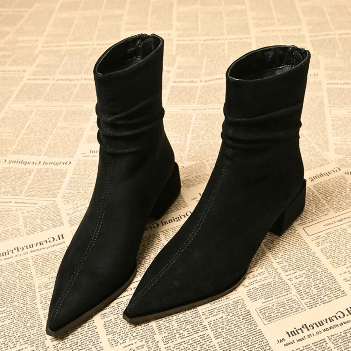 VERITY | POINTED SLOUCH ANKLE BOOTS