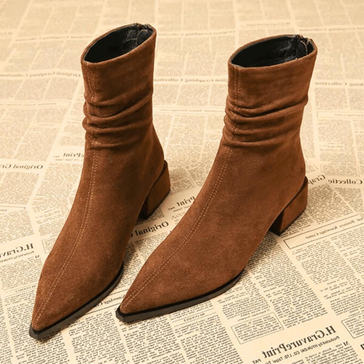 VERITY | POINTED SLOUCH ANKLE BOOTS
